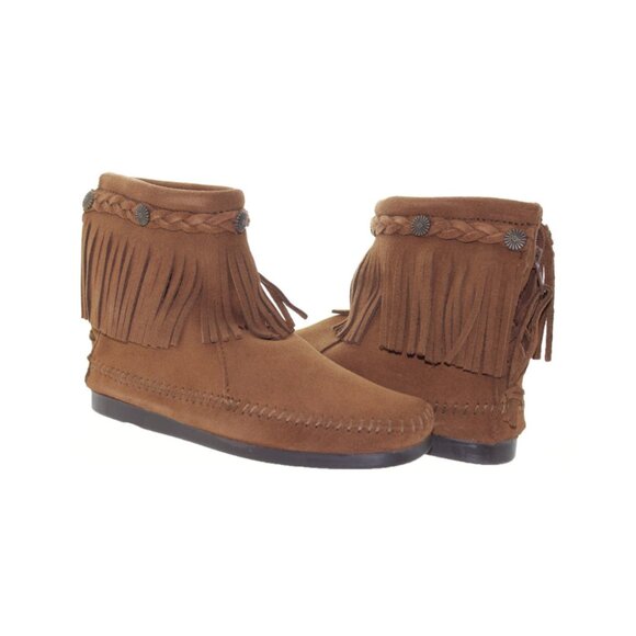 Minnetonka Hi Top Back Zip Boot Dusty Brown 293 Women's Boot - Picture 3 of 4